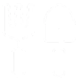 white fork and spade